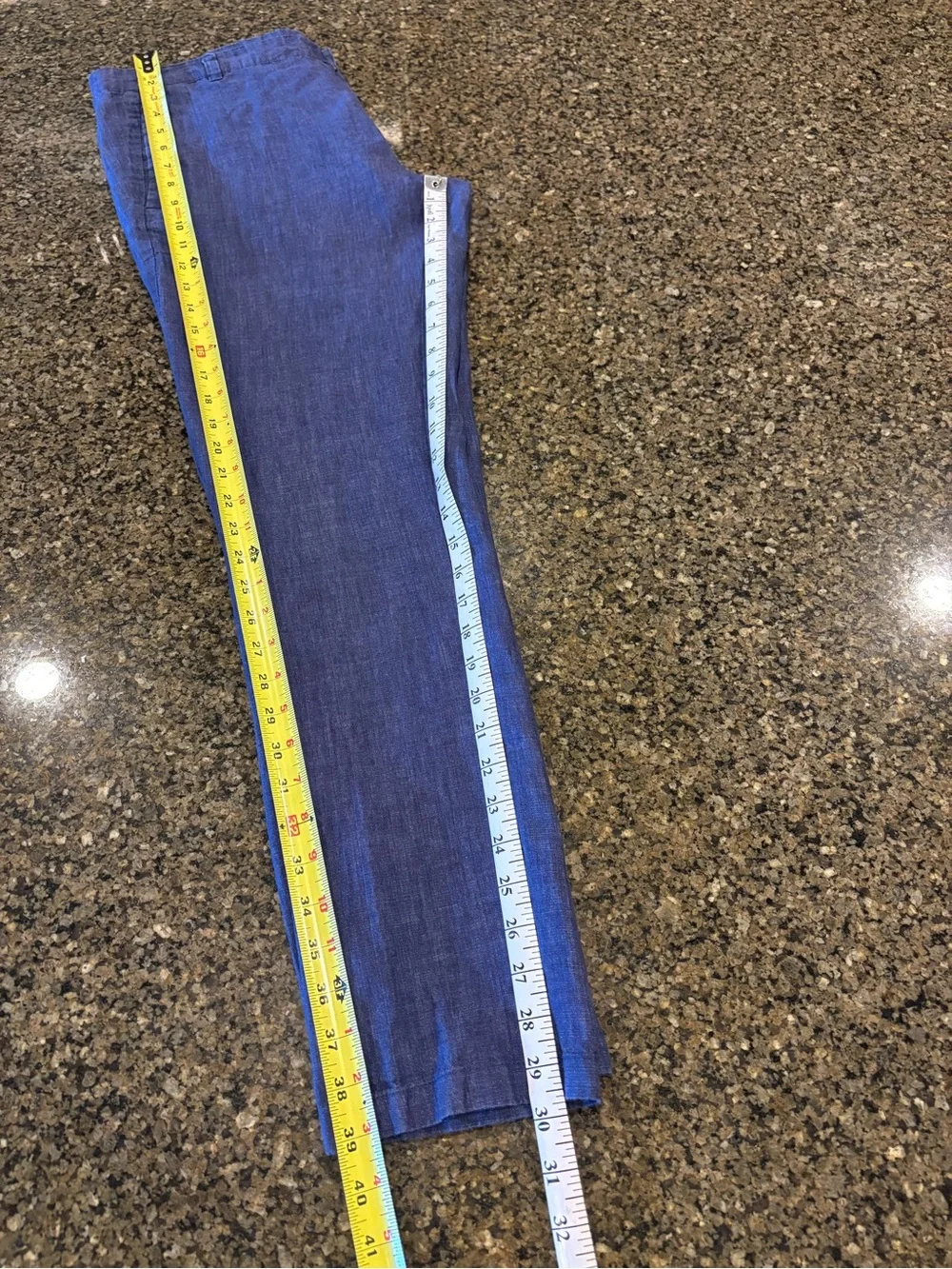 Men's Casual 100% Linen Pants in Blue